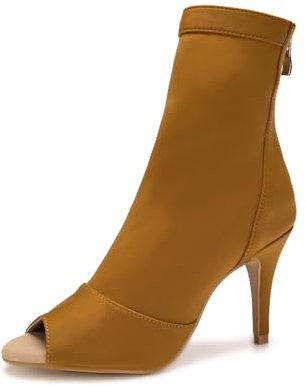 SWDZM Scarpe da Ballo Latino Salsa Moderno con Tacco Alto Professionali Nozze Festa Stivali da Ballo,1022,Marrone,Tacco-7.5CM,EU 37