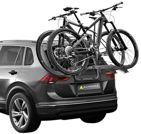 Portabici Poster ALTHURA per Trasporto di 2 E-Bike TURN | Portabici Auto | 2 Bici | Facile Installazione | Universale | E-Bike & MTB | 29 | Chiudibile