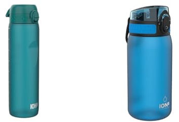 Ion8 1 Litre Water Bottle, Leak Proof, Flip Lid, Carry Handle, Rapid Liquid Flow, Dishwasher Safe & Kids Water Bottle, 350 ml/12 oz, Leak Proof, Easy to Open, Secure Lock, Dishwasher Safe