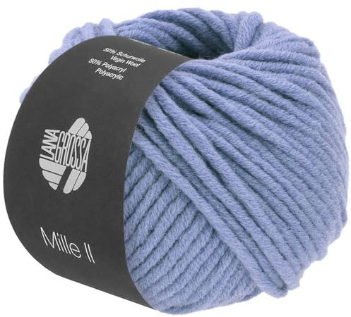 LANA GROSSA Mille II | Strapazierfähiges Mischgarn mit Merinowolle, waschmaschinenfest | Handstrickgarn aus 50% Schurwolle & 50% Acryl | 50g Wolle zum Stricken & Häkeln | 55m Garn FB166