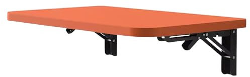 Tablette Murale Rabattable, Table Pliante Murale, Bureau D'étude à Feuilles D'automne Flottantes, Table de bar Robuste avec Support Robuste pour le Bureau à Domicile, Tiroir Mural Suspendu(Orange,19.6