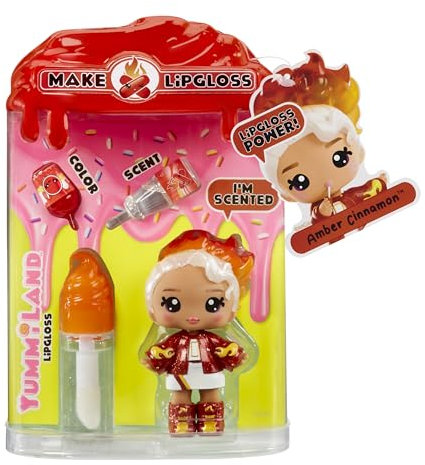 Yummiland Lip Gloss Doll - Amber Cinnamon - Inklusive DIY Lipgloss-Set, Geeignet für Kinder ab 4 Jahren