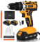 Cordless Drill with 2 Batteries,Cordless Drill Driver Set 20V,45 N.m Max Cordless Hammer Drill,25+3 Torque Electric Drill，29PCS Drill Bits, 3 Speed, LED Light for Home and DIY