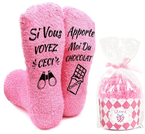 iZoeL Cadeau Femme Chaussettes Saint Valentin Pour Petite Amie, Épouse, Fille - Chocolate Fantaisie Gâteau Chaussette 'Si Tu Vois Ça, Apporte Moi' - Pour Maman, Soeur, Meilleure Amie