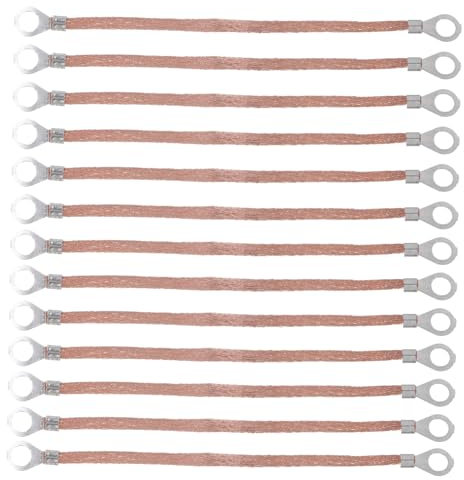 TINEASUR Cable Trenzado De Aluminio Y Cobre De 100 Piezas Para Conexión A Tierra Con Orificio Redondo Y De Conexión A Tierra