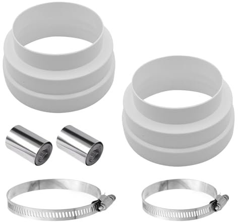 Sarini Riduttore per canalizzazione da 160 mm a 150 mm Connettore Riduttore da 120 mm con 2 Fascette stringitubo 2 Rotoli di Nastro Adesivo per Sistema di Ventilazione Ventilazione - Confezione da 2