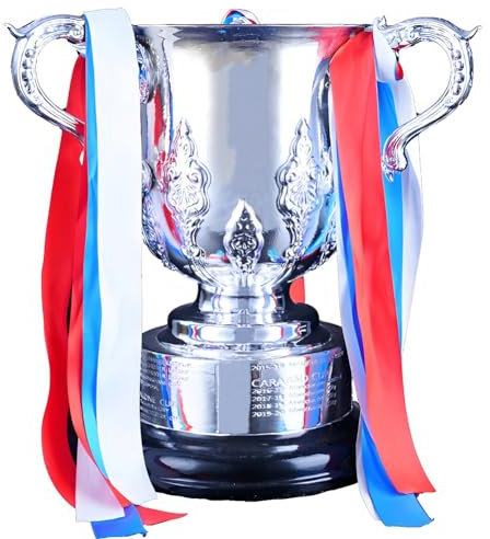 SWAYVES Trophée de La Coupe de La Ligue de Football Réplique Avec Ruban de Couleur Trophées de La Coupe Dess de Football Fans Collectcommémorative Ornements D'Affichaà La Maison/18Cm