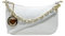Pochette Borsetta Donna in Pelle Italiana Clutch Tracollina (Bianco)
