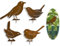 YzmrBdqc Rost Vogel Gartendeko für Draußen Herbstdeko Outdoor, 4 Edelrost Metall Vogel Stecker Gartendeko Rostoptik mit Schraubgewinde, Vögel Gartenstecker Rost Deko Gartendeko für Draußen