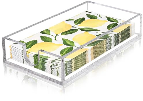 Acrylic Napkin Holder, Clear Guest Towel Holder Tray, 9x5x1.8 Inch | Hand Towel Holder for Bathroom, Napkin Tray for Kitchen Dinner Hotel, Acrylic Tray for Paper Napkin, Bathroom Accessories