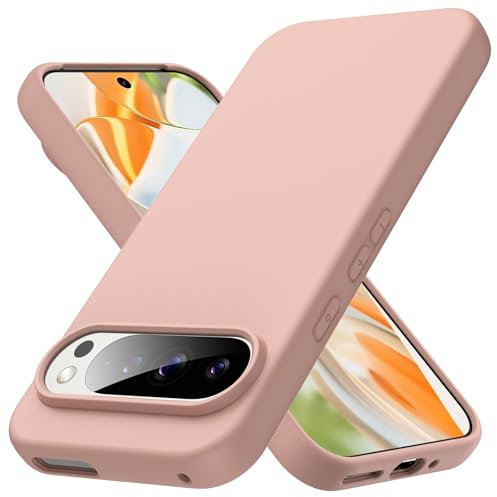 Byvuwiay Cover per Google Pixel 9 / PRO, Morbida Silicone Liquida TPU Protettivo Ultra Slim Custodia Antiurto Compatibile, Rosa