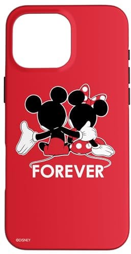 iPhone 16 Pro Max Disney Mickey and Minnie Mouse Silhouettes Forever Red Case