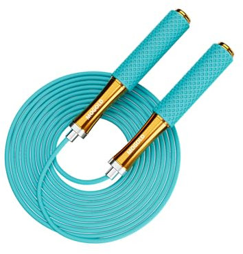 MOGOLD Seilspringen Für Erwachsene Fitness - Kugellager skipping Rope, Metallgriff, Kern mit Silikongriff, verstellbar, 3 m langes sprungseil, gut für Workout, Fitness, Gewichtsverlust