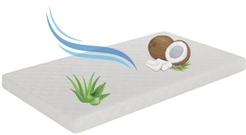 KOBI Kindermatratze Kokos-Schaum Aloe Vera | 140x70 160x80 180x80 190x90 200x90 | 8 cm - 10 cm | Matratze fürs Schlafzimmer (140x70)