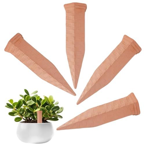 Bewässerungsspitzen | Selbstbewässernde Nägel aus Ton 4 Stück, Zubehör für die Pflanzenpflege mit langsamer Freisetzung für Garten und Innenblumen