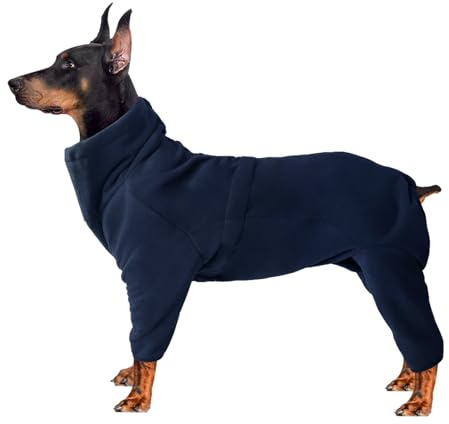 Hundepullover Wintermantel Hundemantel Grosse Hunde Fleecejacke mit Beinen Hundebademantel für Kleine Mittelgroße Haustiere Hundebekleidung,Chihuahua,Weicher Hunde Pyjamas (Navy, XXXL)