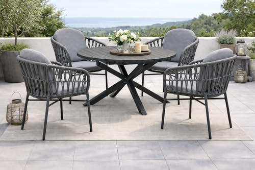 Destiny Sitzgruppe Como mit ausziehbarem Esstisch Arona 145/199x145cm (4 Personen)