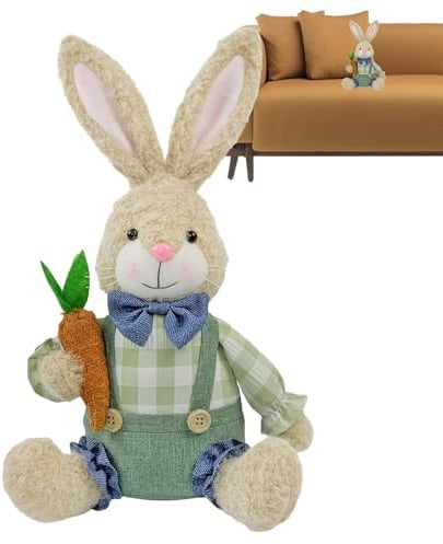 Xijobido Niedliches Häschen Plüschtier, Sanfte Frühlingspastorale Cartoon-Puppe, Osterhase Deko, Für Freundin Kinder Männer Mädchen Jugendliche Sohn Tochter Familie