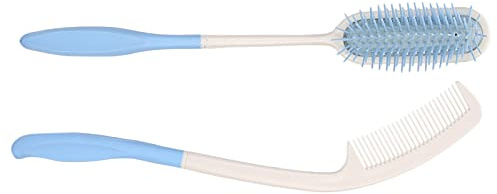 Generic Haarbürste mit Großer Reichweite, Ergonomisches Design, Luftkissenmassage für Behinderte, 38 Cm Blauer und Weißer Griff