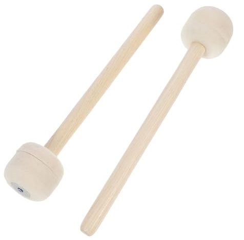 SWETRACE Baquetas Timbales de Madera y Fieltro, Baqueta de Bombo Firme y Estable, Mango Suave, 2 Piezas para Instrumentos de Percusión