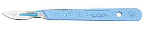 Swann-Morton Bisturi Monouso, con Manico Graduato in Plastica e Lama n. 24 in Acciaio Inox, Scatola da 10 Bisturi imbustati singolarmente