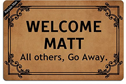 Ruiyida Welcome Matt All Others, Go Away. Entrance Floor Mat Funny Doormat Door Mat Decorative Indoor Outdoor Doormat Non-Woven 23.6 by 15.7 Inch Machine Washable Fabric Top