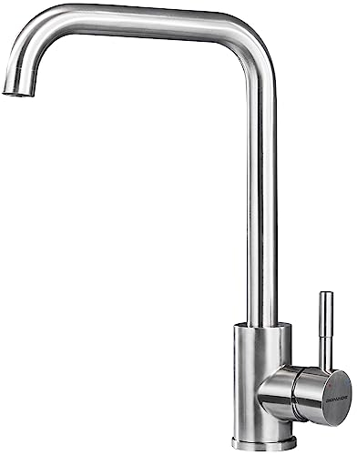 BONADE Wasserhahn Küchenarmatur aus SUS304 Edelstahl Gebürsteter Nickel, 360° Schwenkbereich Armatur Küche, Einhebelmischer Spültischarmatur Hochdruck Mischbatterie