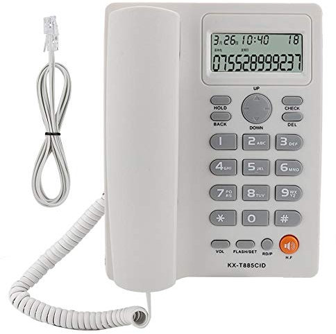 Schnurgebundenes Telefon, Festnetztelefon mit Anrufer-ID und Freisprechen für den Einsatz im Home Office Hotel (20 x 21 x 6 cm)(white)