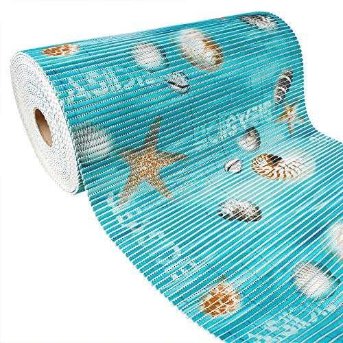 Weichschaummatte Bad 350x65 cm | Badematte aus weichem, atmungsaktivem PVC | Antirutschmatte Bad für Innen- und Außenbereiche | Badteppich Weichschaum mit sicherem Halt auch bei Nässe | Seaside