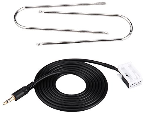 Qiilu AUX Cable, Car Audio AUX Auxiliary Cable with Radio Removal Tools Input Adapter for 307 308 407 C2 AUX Cable for Car