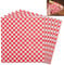 50 Sheets Food Grade Wrap Paper, 11x10 Checkered Food Basket Liners Sandwich Paper Greaseproof Papers Oil-Proof Wrapping Wax Tissue for Deli Hamburgers Cake Fries Gift