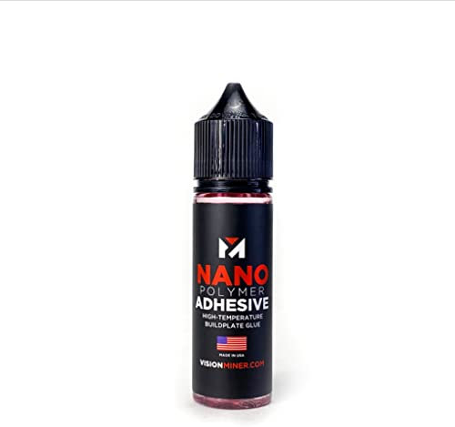 Vision Miner Nanopolymer Adhesive (50 Ml) - Ultimate 3D Printing Bed & Building Board Adhesion - No Mess, Non-Toxic, Works for Pla, Abs, Pei, Peek, Nylon, Pc and More. Easy