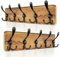 SAYONEYES Lot de 2 porte-manteaux muraux rustiques en pin massif avec 5 crochets triples – Porte-manteaux pré-assemblé – 43,2 cm de long, 40,6 cm de trou à trou – Cintre mural robuste