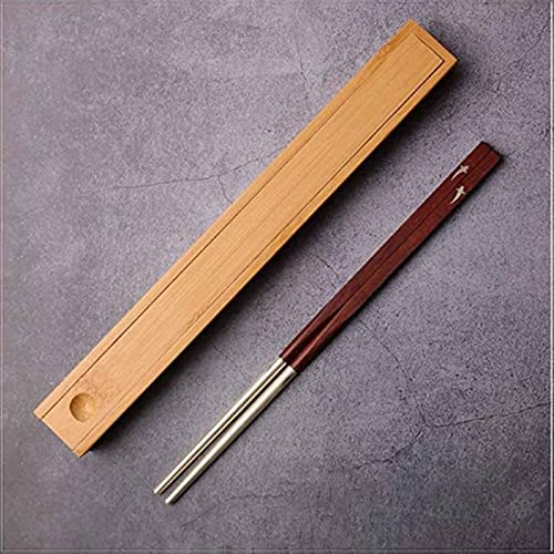 bacchette cinesi lavabili lavastoviglie Fughe riutilizzabili, bacchette in argento sterling Case riutilizzabile in bambù coreano cinese Bamboo Portable Chops Sticks Utensile Safedwasher Made in Giappo