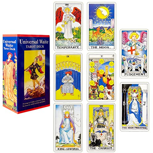 Tarot-Karten,80 Tarot Cards Set with Colourful Box,Tarot Deck,Tarot Cards English,Tarot für anfänger,Rider Tarot,Rider-Waite Tarot Deck Karten (I)