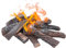 Grandhom Troncos de chimenea de gas, juego de 10 piezas de chimenea de imitación grande, leña decorativa de cerámica para inserciones de gas interiores y exteriores, ventilados, sin ventilación