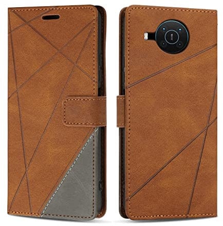 SONWO Case for Nokia X10 / Nokia X20, Premium PU Leather Flip Wallet Case Magnetic Closure Cover Case Card Slots kickstand Phone Case for Nokia X10 / Nokia X20, Brown