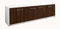 Lqliving TV-Board Lowboard Antonia, Korpus in Weiss matt, Front im Holz-Design Walnuss (180x49x35cm), mit Metall Griffen, Made in Germany