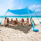 COMMOUDS Tienda de Campaña de Playa, Toldo de Playa Anti-UV, 3,6m x 3,6m, Sombrilla de Playa Portátil con 4 Mástiles de Aluminio, Fácil de Montar para La Playa, Camping, Pesca, Jardín, Exterior
