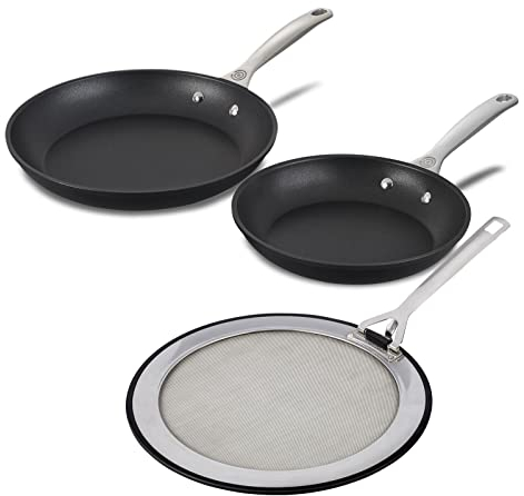 Le Creuset Padella antiaderente temprata (29,5 pollici e 11 pollici.) con pacchetto Splatter Guard