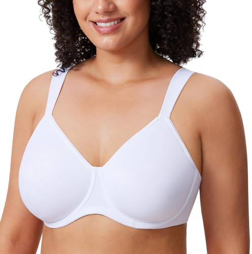 DELIMIRA Women's Unlined Minimiser Bras Seamless | Underwire, Full Coverage, Plus Size, Smooth, Full Coverage, T Shirt Bra