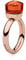 Qudo Firenze Edelstahl rose farbenem Ring mit hyacinth Stein (rot) (54 (17))