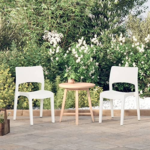 Bussandri Exclusive - Gartenstühle 2 STK. Weiß Polypropylen