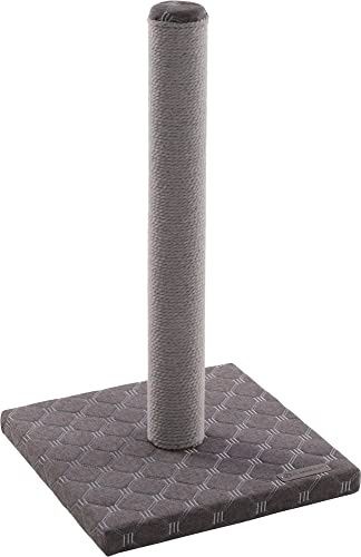Flamingo Kratzbaum Emma grau – 34,5 x 34,5 x 60,5 cm – Katzenpfosten – gepolsterte Bodenplatte
