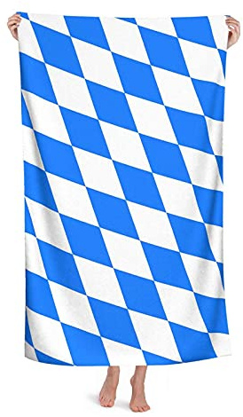 LOUJIN Strandtuch, Flagge von Bayern, für Erwachsene, Reise, Mikrofaser, groß, weich, saugfähig, Stranddecke, 80 x 130 cm