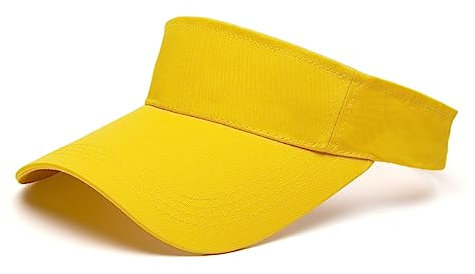 Hileyu Sun Visor Hat Adjustable Baseball Cap Long Peak Thicker Sweatband Sun Visors for Women Men Golf Fishing Tennis Running Cycling Outdoor Sports (Yellow)