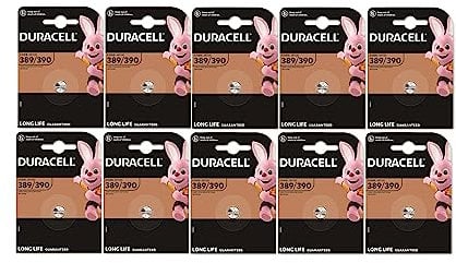 10X Duracell 389/390 (10 Blister Packs of 1 Battery) 10 Batteries (SR1130/V389/V390/SR54/SR1130W/SR1130SW)