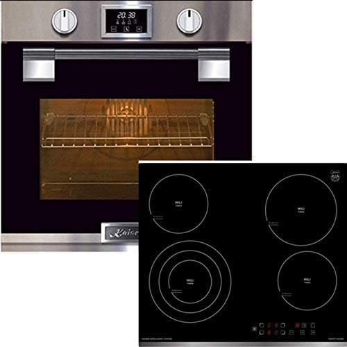 Autarkes Herd Set Kaiser/Kaiser EH 6337 Pyrolyse Selbstreinigend Elektrobackoffen Einbaubackofen / 79L/ Edelstahl 11 Multifunktions-Elektro-Backofen + Kaiser KCT 6703 F Glaskeramik Kochfeld 60cm