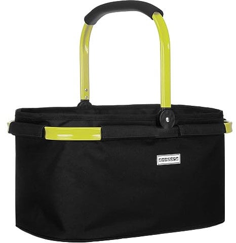 anndora Einkaufskorb SCHWARZ 22 Liter - Rahmen limette