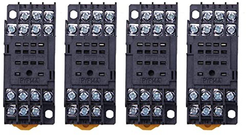 4X PYF14A DIN Rail Power Relay Socket Base 14 Pin for MY4NJ HH54P MY4